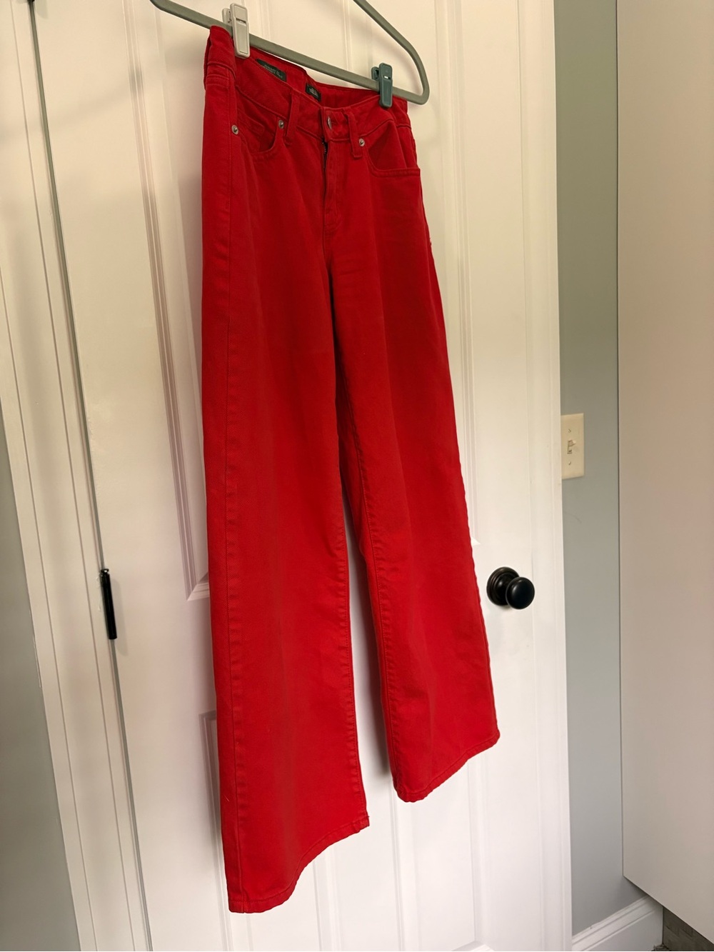 Bright Red High-Rise Wide-Leg Jeans by Wild Fable
